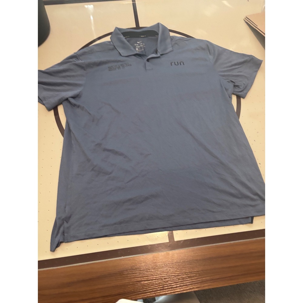 Nike Golf Dri-FIT Polo Shirt Mens XL Blue Run Limited American Release MMXXI